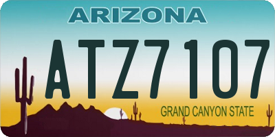 AZ license plate ATZ7107