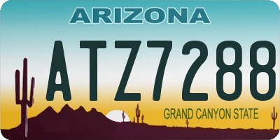 AZ license plate ATZ7288