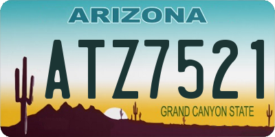 AZ license plate ATZ7521
