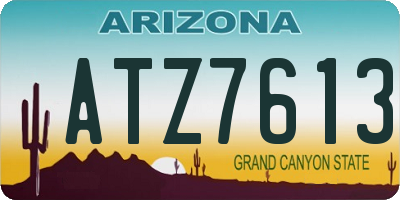 AZ license plate ATZ7613