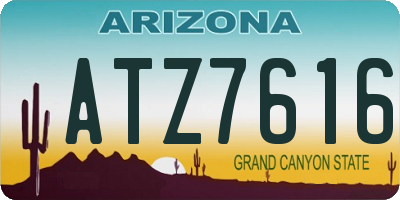 AZ license plate ATZ7616