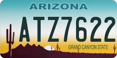 AZ license plate ATZ7622