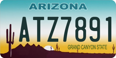 AZ license plate ATZ7891
