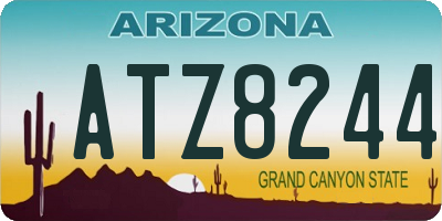 AZ license plate ATZ8244