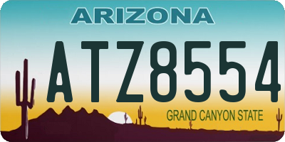 AZ license plate ATZ8554