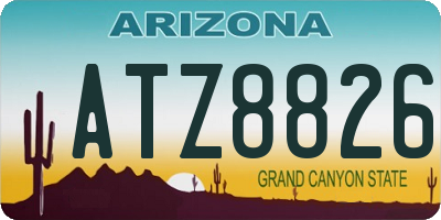 AZ license plate ATZ8826