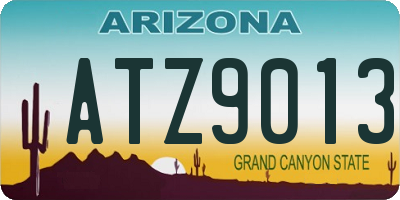 AZ license plate ATZ9013