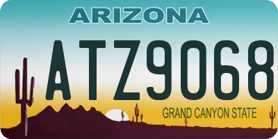 AZ license plate ATZ9068