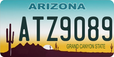 AZ license plate ATZ9089