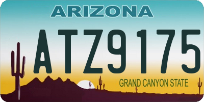 AZ license plate ATZ9175