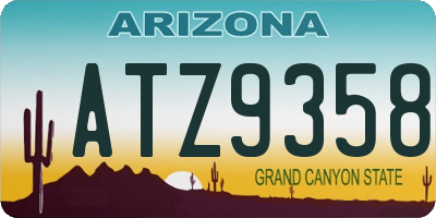 AZ license plate ATZ9358