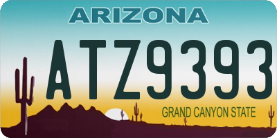 AZ license plate ATZ9393