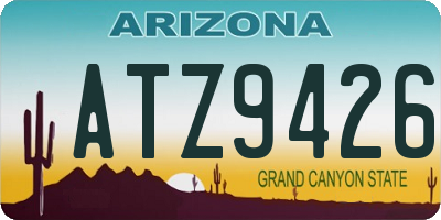 AZ license plate ATZ9426