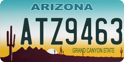 AZ license plate ATZ9463
