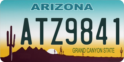 AZ license plate ATZ9841