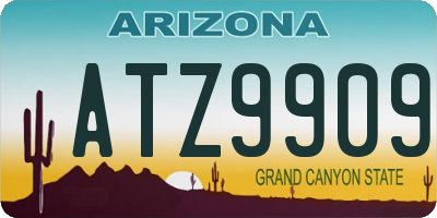 AZ license plate ATZ9909