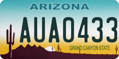 AZ license plate AUA0433