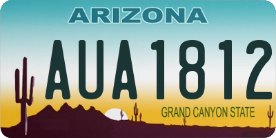 AZ license plate AUA1812