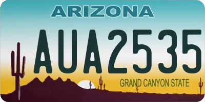 AZ license plate AUA2535