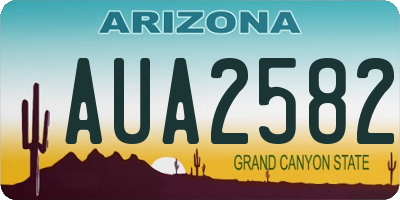 AZ license plate AUA2582