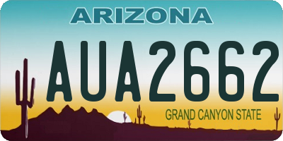 AZ license plate AUA2662