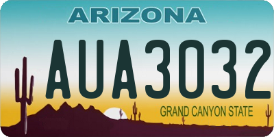 AZ license plate AUA3032