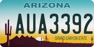 AZ license plate AUA3392