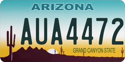 AZ license plate AUA4472
