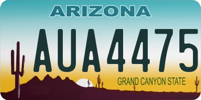 AZ license plate AUA4475