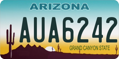 AZ license plate AUA6242