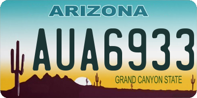 AZ license plate AUA6933