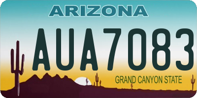 AZ license plate AUA7083