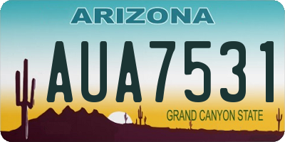 AZ license plate AUA7531
