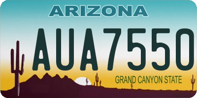 AZ license plate AUA7550