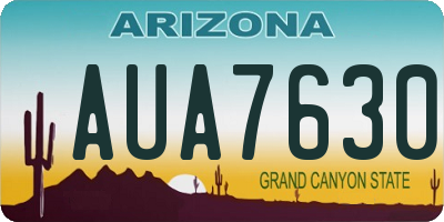 AZ license plate AUA7630