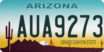 AZ license plate AUA9273