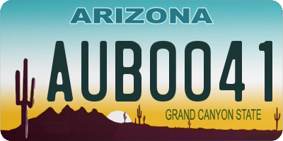 AZ license plate AUB0041