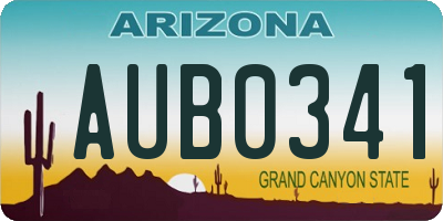 AZ license plate AUB0341