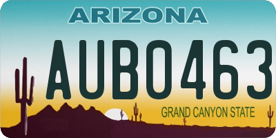 AZ license plate AUB0463