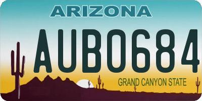 AZ license plate AUB0684