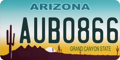 AZ license plate AUB0866