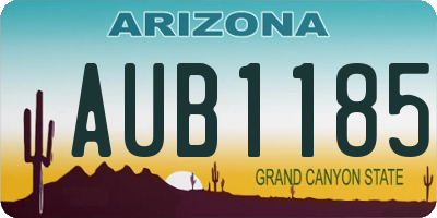 AZ license plate AUB1185