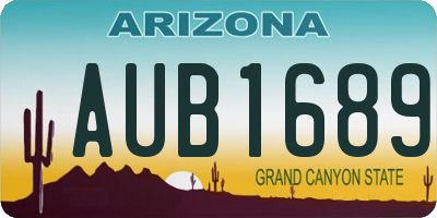 AZ license plate AUB1689