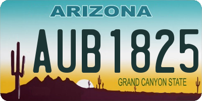 AZ license plate AUB1825