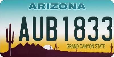 AZ license plate AUB1833