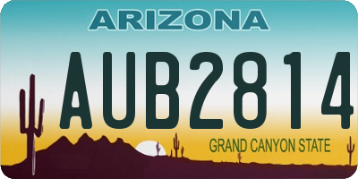 AZ license plate AUB2814