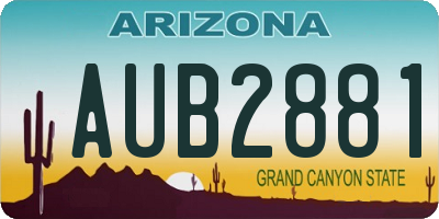 AZ license plate AUB2881