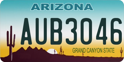 AZ license plate AUB3046
