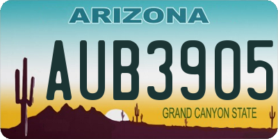 AZ license plate AUB3905