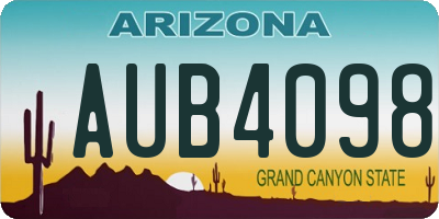 AZ license plate AUB4098